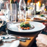 Beach Club Table Setting with grilled salmon and veggies